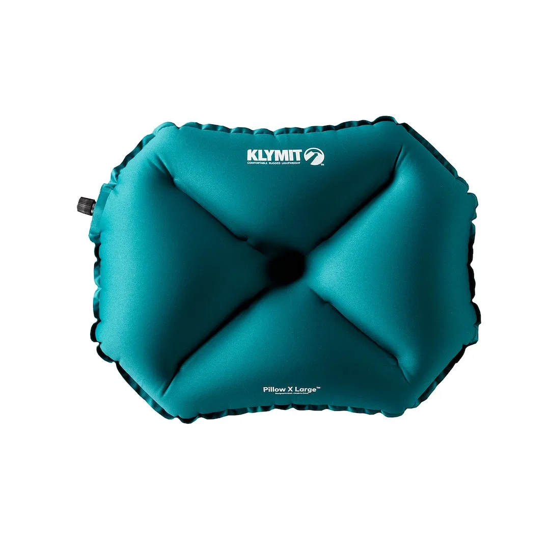12PLTL01D – KLYMIT Pillow, Extra Large Inflatable 75D Polyester X-Design Support Blue 17 Inch Length x 12 Inch Width ...